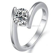 Vente en gros anneau en diamant 18 carats, or blanc 18 carats pour bijoux filles / bijoux dj908